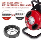 50 Ft X 1 2 In Drain Cleaner Machine Electric Drain Auger Auto Feed Sewer Snake