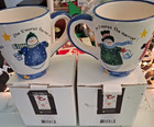 Vintage Midwest Of Cannon Falls Snowman Christmas Mug Set Of 2  Sandi Gore Evans