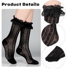 4 Pairs Lace Socks For Women Ankle Ruffle  Ruffle Lace Socks With Frilly Mesh 