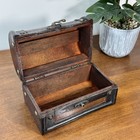 Vintage Style Wood Treasure Chest Box With Latch   Handle Decorative Storage
