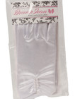 Bonnie Jean First Communion Gloves White Satin With Pearls 4-6x New