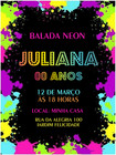 Digital Neon Glow Birthday Party Invitation Personalized Texts 1