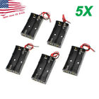5pcs Battery Holder Case Box With 4  Wire Leads For 2x Series Aa Batteries 3v Us