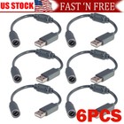 6 Pcs Usb Breakaway Dongle Cable Cord Adapter For Xbox 360 Pc Wired Controller