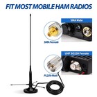 Bingfu Vehicle Mobile Ham Radio Antenna With Ground Planes Dual Band Black 