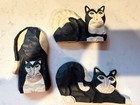 James Haddon Cat Lot Wood Carvings Shelf Sitters   Vintage 90   s Folk Art