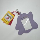 Pok  mon Ditto Purple Faux Leather Luggage Tag Bag Charm With Id Window   Clip