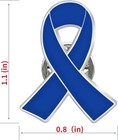 Blue Ribbon Lapel Pin Colon Cancer Awareness Blindness Victims Of Terrorism