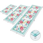  Red Teal Floral Kitchen Rugs And Mats Non-skid Washable For Floor  Floral 