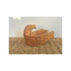 Vintage Hand Carved Cedar Eagle Bowl Northwest Coast Style Wood Folk Art Decor