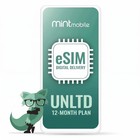 Mintmobile Esim 12-month Unlimited Data Talk Text Prepaid Plan- New Account