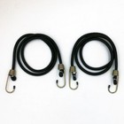 Heavy Duty Black Rubber Bungee Cords With Hooks 2 Pack Elastic Tie Down Straps