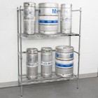 4 Keg Chrome Wire Shelf Rack 18  X 48  X 64  Bar Full Half Kegerator Beer