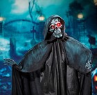 5 1 2 Ft  Animated Standing Skeleton Of Death Plastic Statue Prop Haunted House