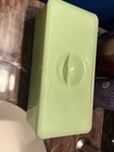 A Rare Vintage Uranium Jadeite Glass Refrigerator Box With A Matching Lid 