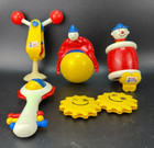 Lot Of 5 Vintage Ambi Toys Baby Toddler Rattle Spinner Gears Sensory Play
