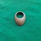 Vintage Mughal Islamic Indo-persian Floral Hand Engraved Iron Archery Ring