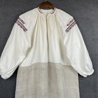Antique Hand Embroidered Peasant Dress Ukrainian Vyshyvanka Hemp Shirtdress