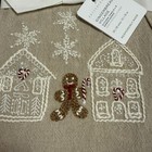 Pottery Barn Gingerbread Village Embroidered Tea Towels  Set Of 2   Neutral