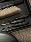 Antique Ebony Grooming Items   Tray Mirror Brush 2 Glove Stretches Manicure Set