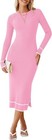 Haeof Womens Long Sleeve Bodycon Sweater Dress Ribbed Knit Crewneck Trendy Large