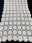 Vtg  40s Handmade Crochet Lace Cotton Ecru Tablecloth 53 x30  Scallop Rectangle