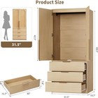 Armoire Wardrobe Closet With 3 Drawers Tall Storage Cabinet For Hanging Clothes