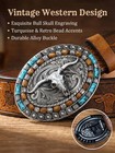 Qiqiluxi Western Belt For Women Men Fit Waist  35-38    B-silver Buckle