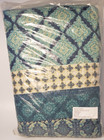 Full Queen Freida Teal Quilt Cream Blanket Floral Diamond Geometric Nip