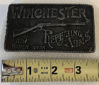 Vintage Original Brass Winchester Repeating Arms Belt Buckle - Made In Chicago