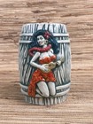 Ukulele Wahine Rum Barrel Tiki Mug Hidden Harbor Eekum Bookum  19 Teal 5 25  New