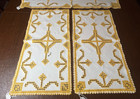 3 Hardanger Norwegian Embroidery Handmade Runners  Yellow gold On White 