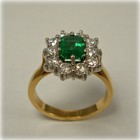 1 50 Ct Emerald Cut Natural Emerald   Diamond Wedding Ring 14k Yellow Gold Sz 6