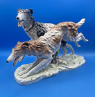 Scheibe Alsbach East Germany Porcelain Figurine Of Two Running Borzoi Dogs