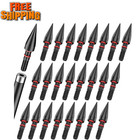 24pcs Archery Field Points Screw-in Arrow Point 100 Grain 5 16  Steel Field Tips