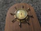 Vtg Nautical Weather Station Barometer Thermometer Hygrometer Ship Wheel Wood