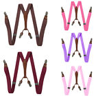 Adjustable Braces Mens Womens Unisex Trouser Elastic Y-back Suspenders Clipon