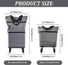 Collapsible Shopping Cart With 360   Swivel Wheels  Portable Folding Trolle