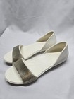 Crocs Women s Lina Embellished D orsay Oyster  Silver Open Toe Flats Size 7
