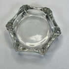 Vintage Crystal Glass Ashtray Hexagon 