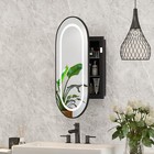 Bright Oval Led Bathroom Mirror Medicine Cabinet Dimmable Lighted Vanity Mirror