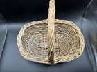 Vintage Rustic Woven Wood Gathering Basket Farmhouse Decor