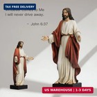 12 Inch Jesus Statue With Open Arms  Hand Painted Jesus Christ Figurine In Red R