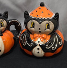 Johanna Parker Halloween Bat Creamer And Sugar Bowl W lid Set Free Shipping 
