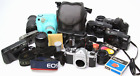 Vintage 10lb Camera Box Repair Or Props Lot 35mm Slr Compacts Lenses Film Straps