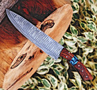 Custom Handmade Forged Damascus Steel Kitchen Chef Knife Wood Handle 2073