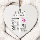 Custom Newborn Baby Stats Ornament Personalized Birth Announcement Keepsake
