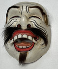 Hand-carved Wooden Mask From Bali Tribal Theater Art Real Hair Vintage Big Teeth