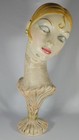 Vtg Art Deco Plaster Mannequin Head Bust 1930 s 1940 s Millinery Hat Display  30