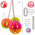 Bonka Bird Toys 1479 Huge Plastic Three Ball Swing Treat Rattle Parrot Cage Toy